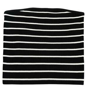 The Work Shop Women's Black White Striped Print Sleeveless Shirt Size Large